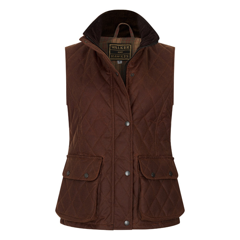 Walker & Hawkes Ladies Wax Diamond Quilted Haxby Gilet