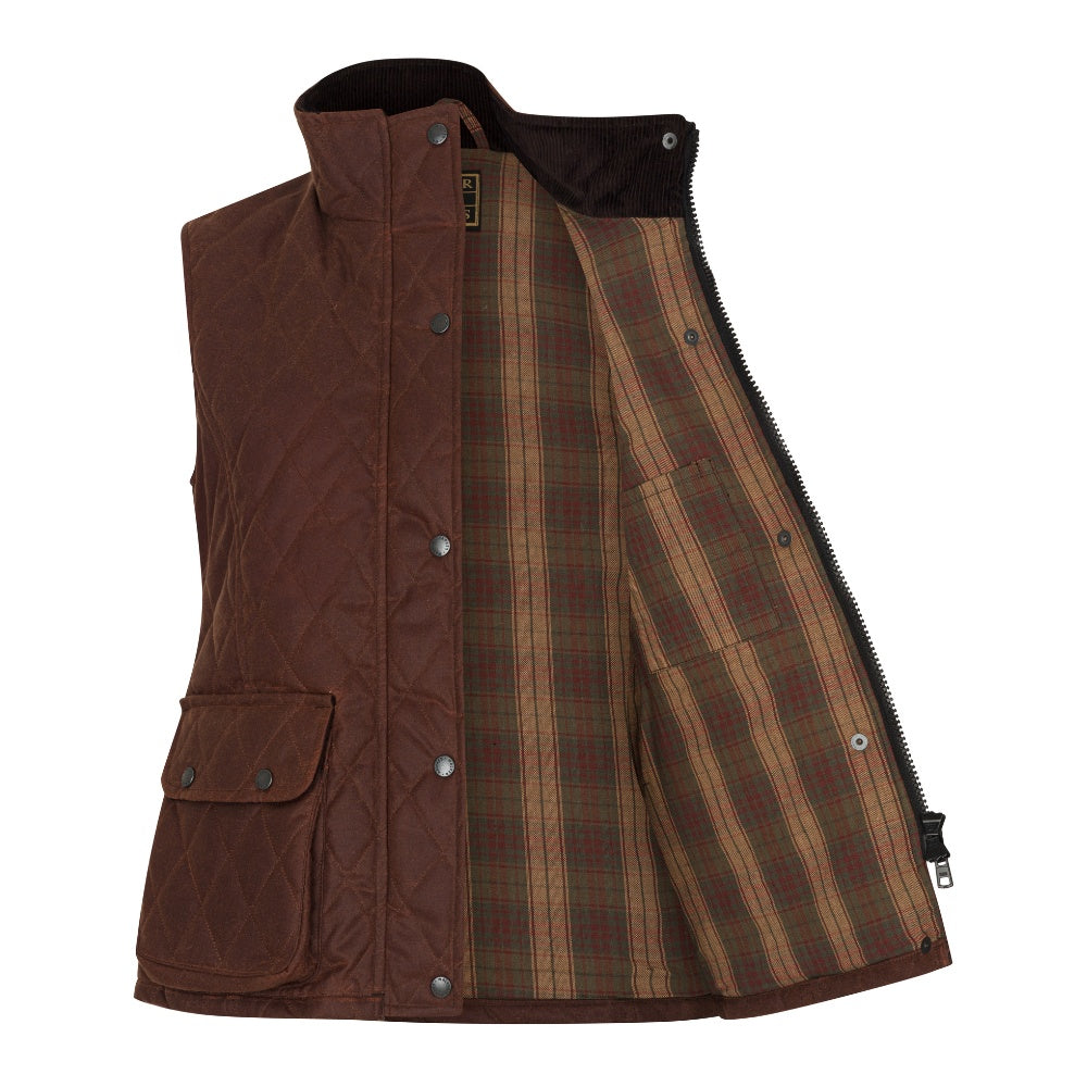 Walker & Hawkes Ladies Wax Diamond Quilted Haxby Gilet
