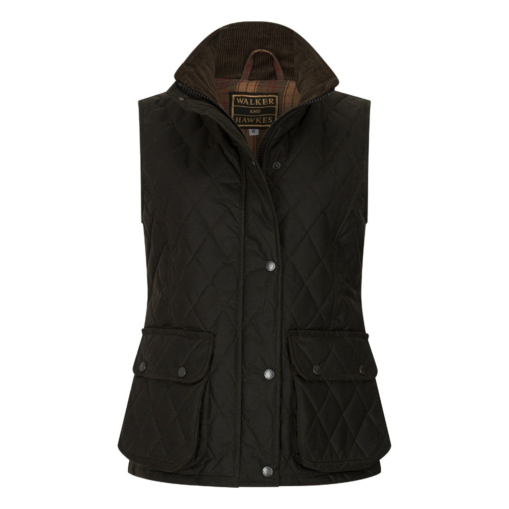 Walker & Hawkes Ladies Wax Diamond Quilted Haxby Gilet