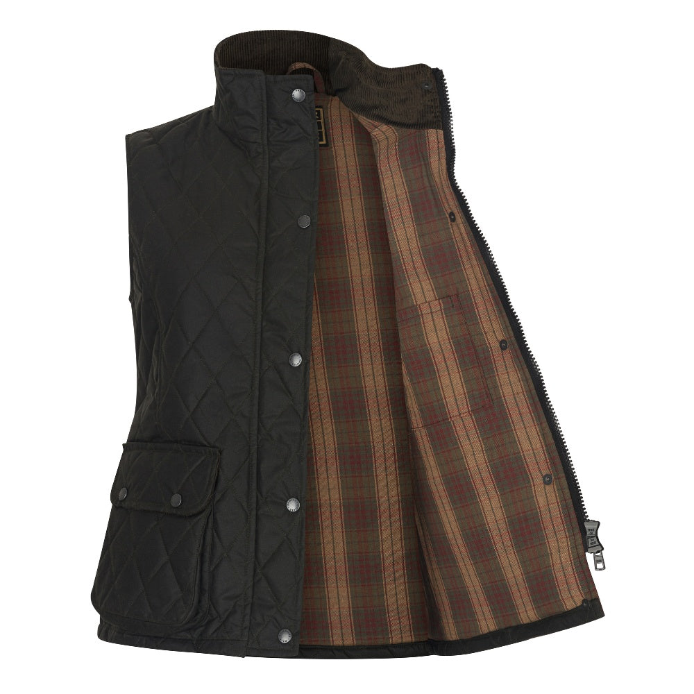 Walker & Hawkes Ladies Wax Diamond Quilted Haxby Gilet