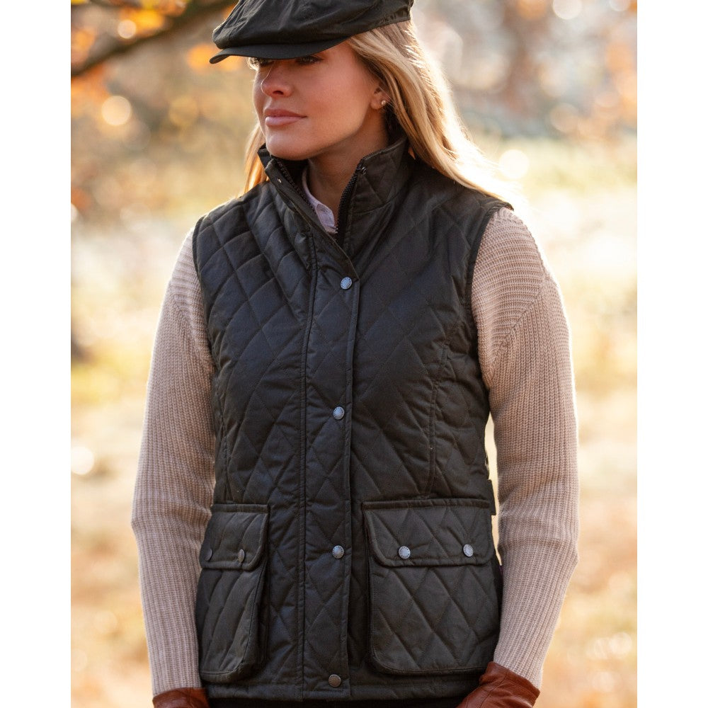 Walker & Hawkes Ladies Wax Diamond Quilted Haxby Gilet